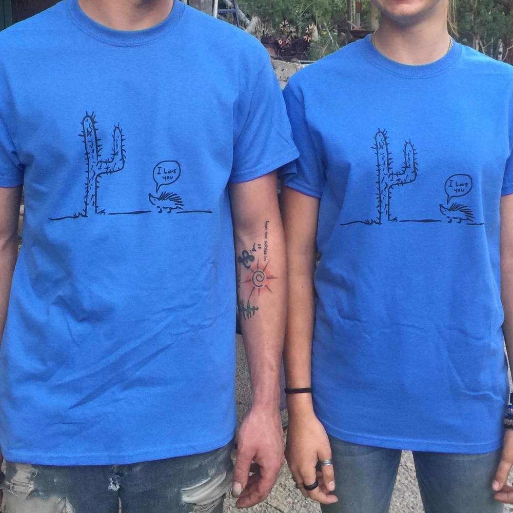 cactus succulent hedgehog love original art tshirt